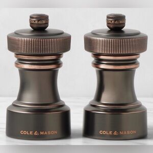 Cole & Mason Hoxton Bronze, Zinc and Aluminum, Salt Pepper Mills, Retail $199